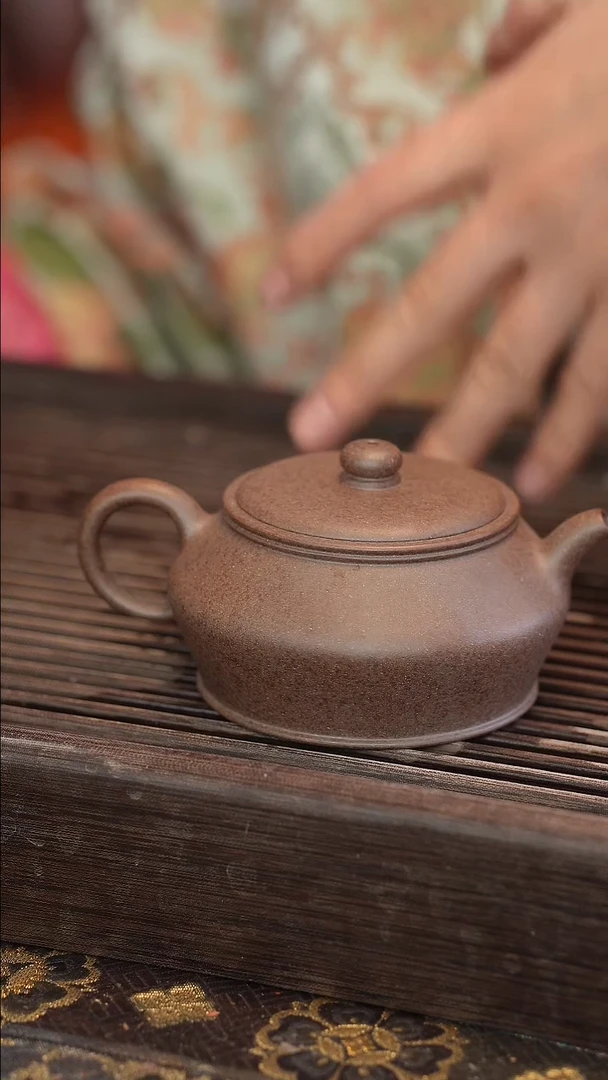 茶壶紫砂曼殊 还原烧 半手工 绿泥 220cc