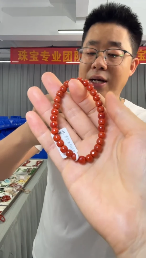 手串未镶嵌南红玛瑙南红老型珠单圈约6.5*5.4mm