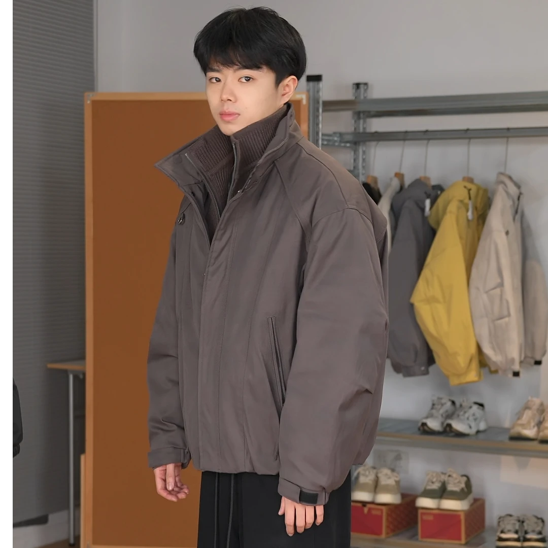 【LABI/山间温暖】90白鸭绒针织温暖护脖拼接休闲羽绒服-2637