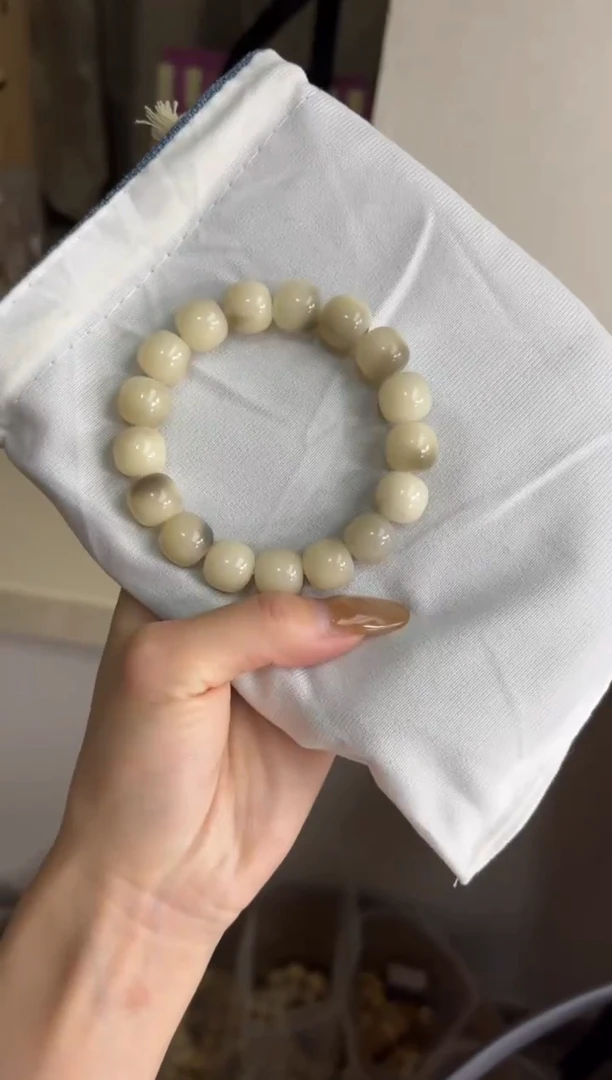 手串菩提根/象牙果沐f47烟雨蒙蒙干磨桶珠12*13mm手串