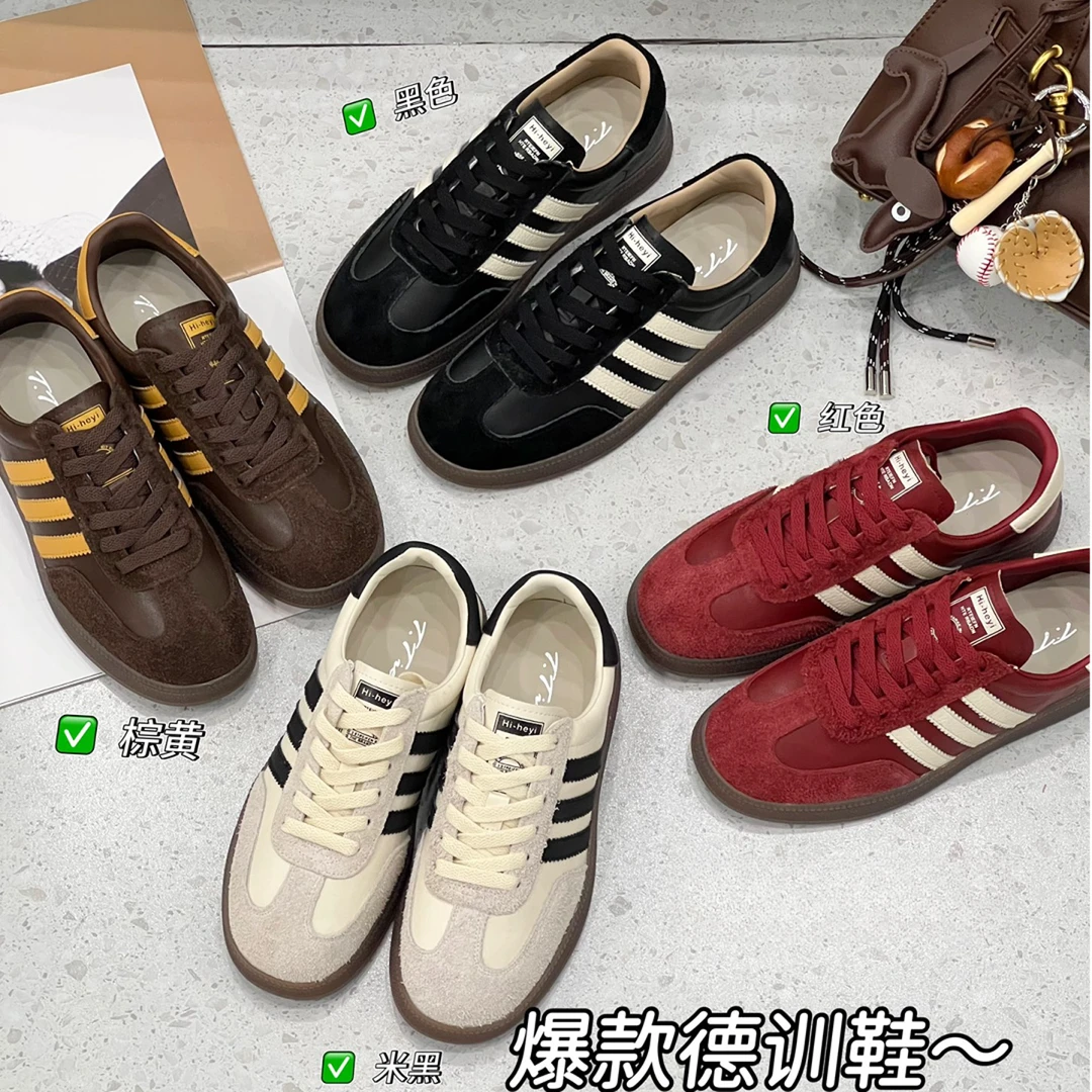 【安妮专属】新款系带低帮德迅鞋真皮阿甘鞋百搭休闲运动鞋778-56