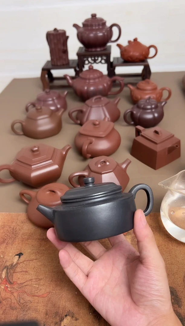 茶壶紫砂半手工德中紫泥捂灰150cc