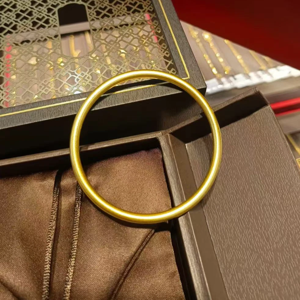 古法工艺大气好看素圈金色创意饰品