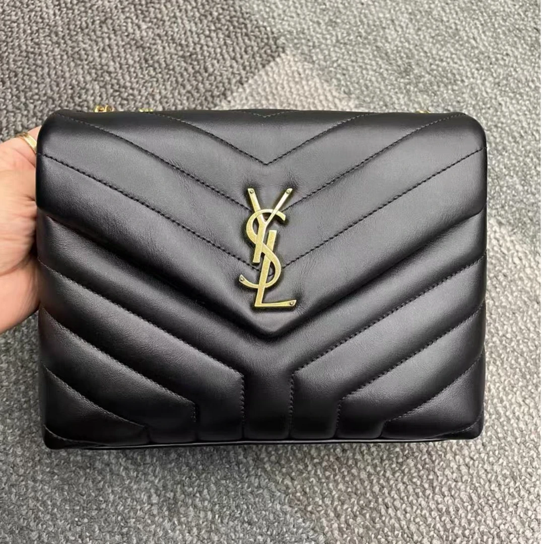 99新 YSL/圣罗兰 思斯专属 圣罗兰loulou中号黑金 THFP924