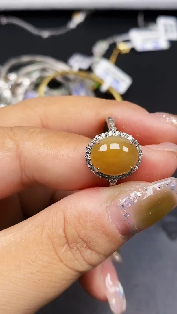 银S925镶嵌戒指翡翠6567