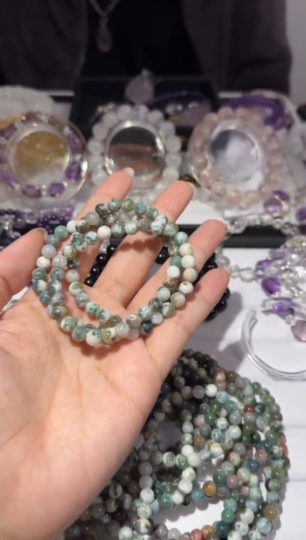 【闪购商品】玛瑙/玉髓手链未镶嵌6mm印度水草玛瑙