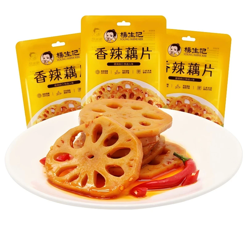 杨生记60g藕片香辣脆藕即食零食麻辣袋装小吃藕丁素食休闲RC