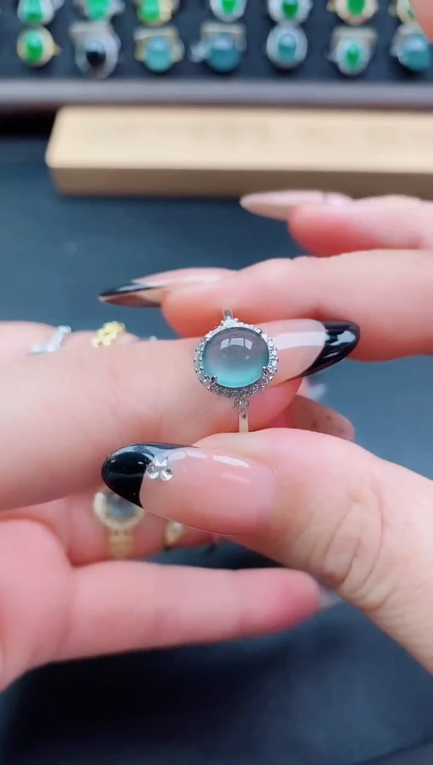 银S925镶嵌戒指翡翠1212