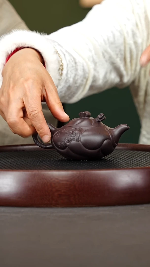 茶壶紫砂18张彩萍 鱼化龙黑墩头230cc