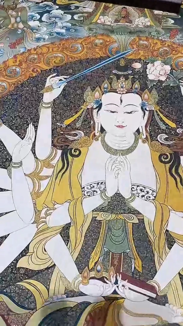 卷轴画【主播精品】高端卷轴画——唐卡AA202千手观音