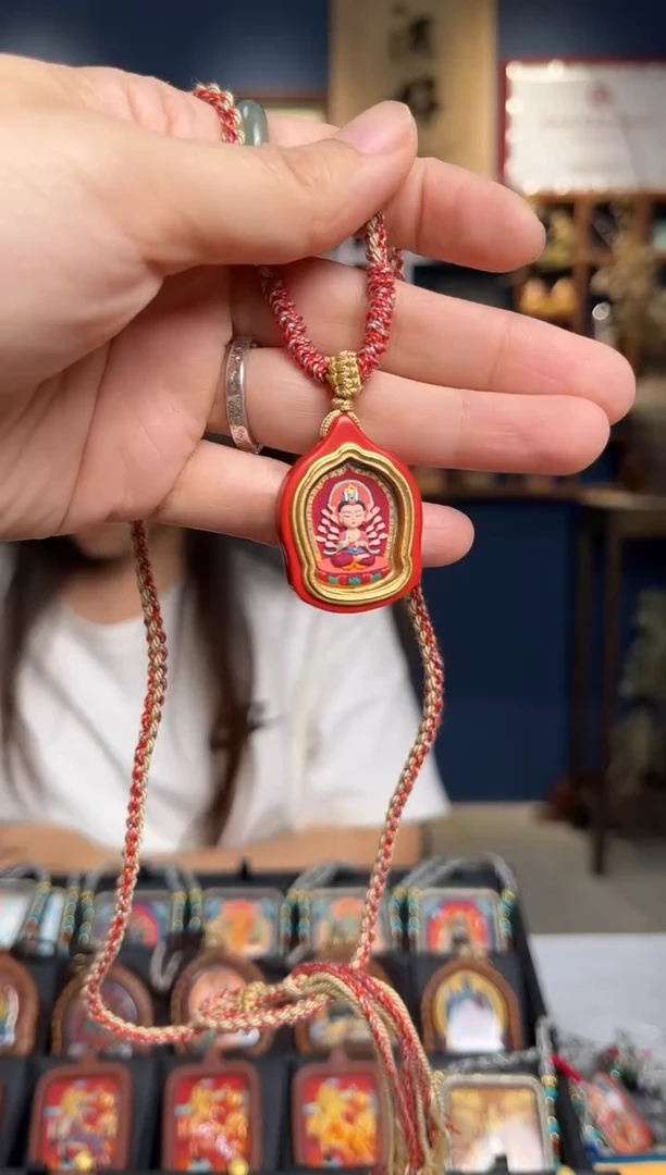 吊坠唐卡朱砂纯手绘千手观音