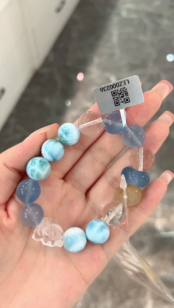 未镶嵌针钠钙石（海纹石）手串手串