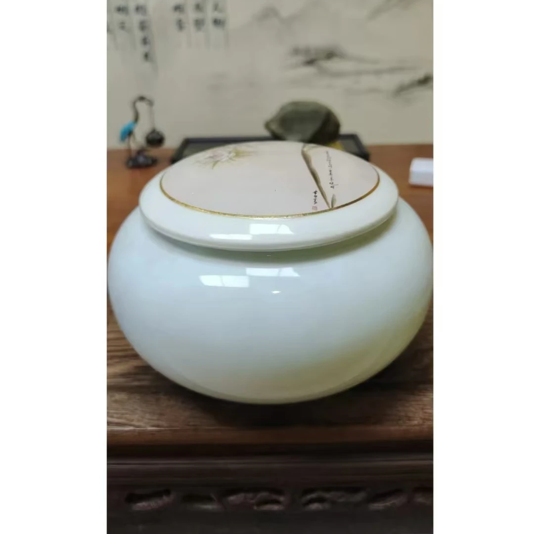 高档大容量茶叶罐江上游船图g3236