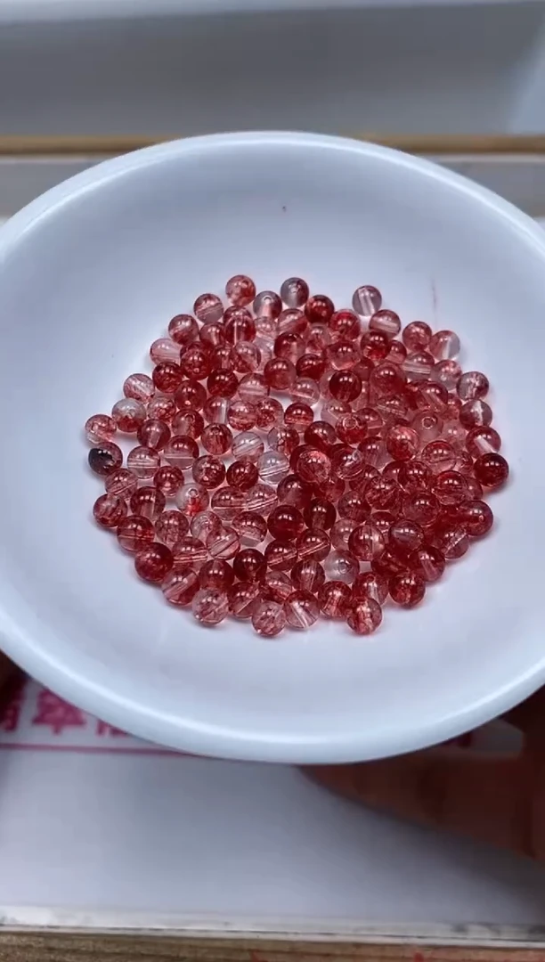 水晶珠宝半成品未镶嵌B1655 红幽灵4mm30个9.9元