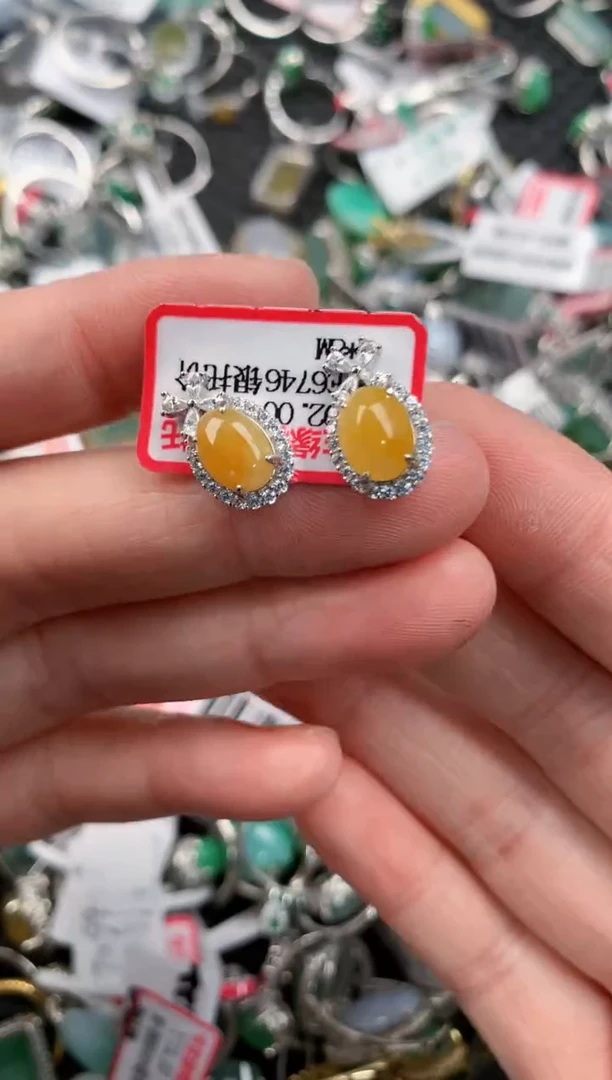 银S925镶嵌戒指翡翠444---6