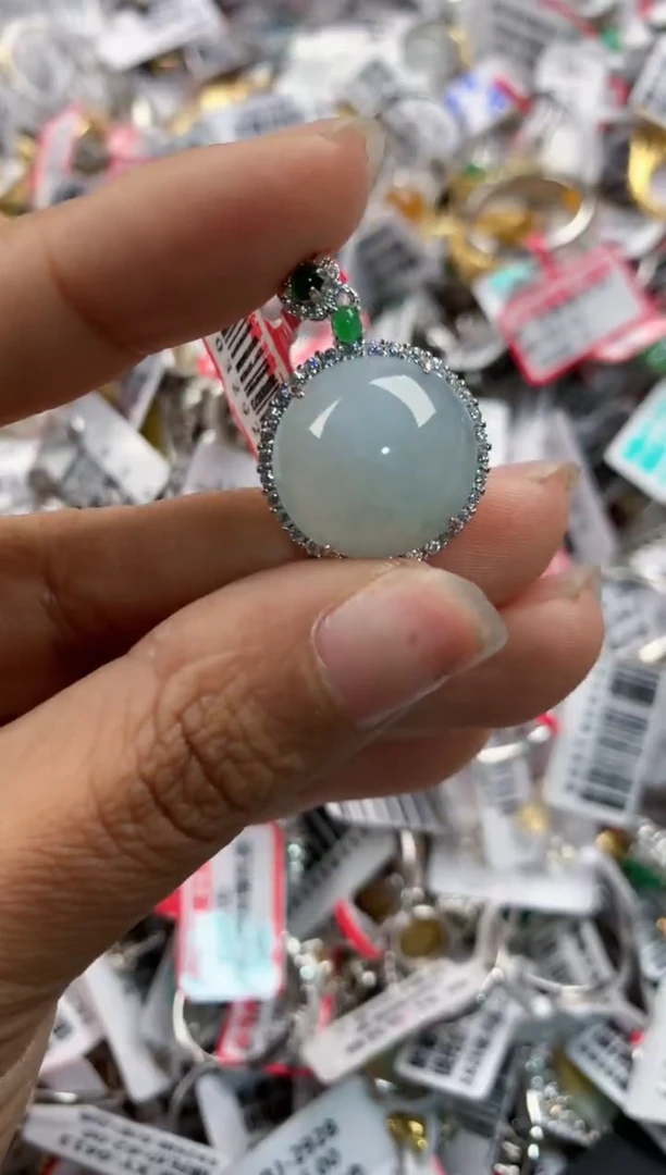 银S925镶嵌戒指翡翠777     8