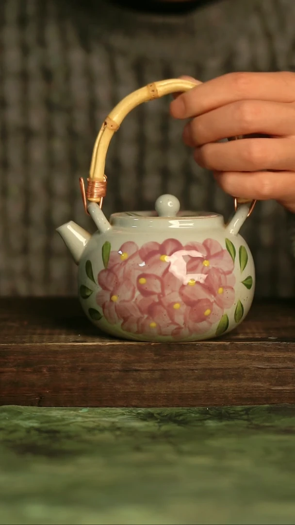 釉下彩手工手绘瓷器青诗集手工手绘瓷器