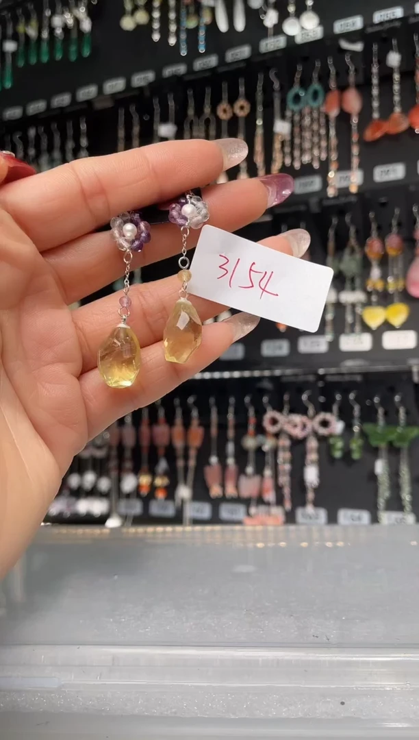 【闪购商品】紫晶耳饰银S925镶嵌喜欢拍