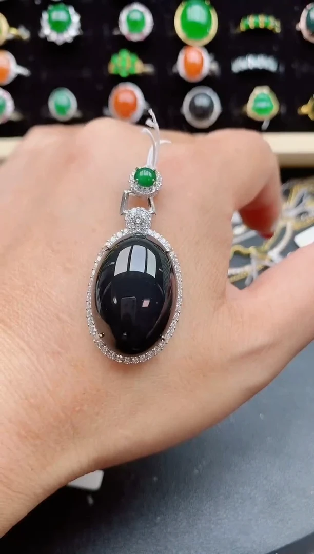 【闪购商品】翡翠吊坠(赠链)银S925镶嵌5805