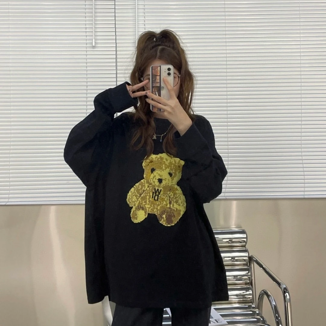 99新 maje WE11DONE 小熊刺绣卫衣 XS码 D18180