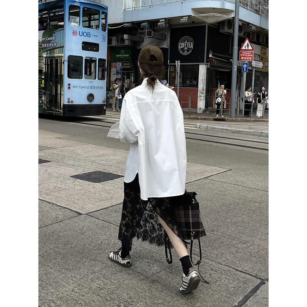 FREEDMST 暗夜星辰步步生姿危险又迷人背后开衩黑色蕾丝半身裙
