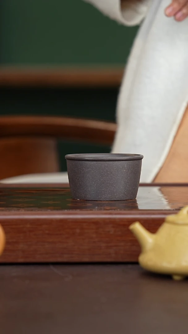 茶壶紫砂独**阳微瑕天青平底杯