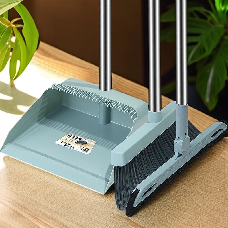 扫把簸箕三件套可旋转刮水器扫帚簸箕组合套装室内软毛不粘头发