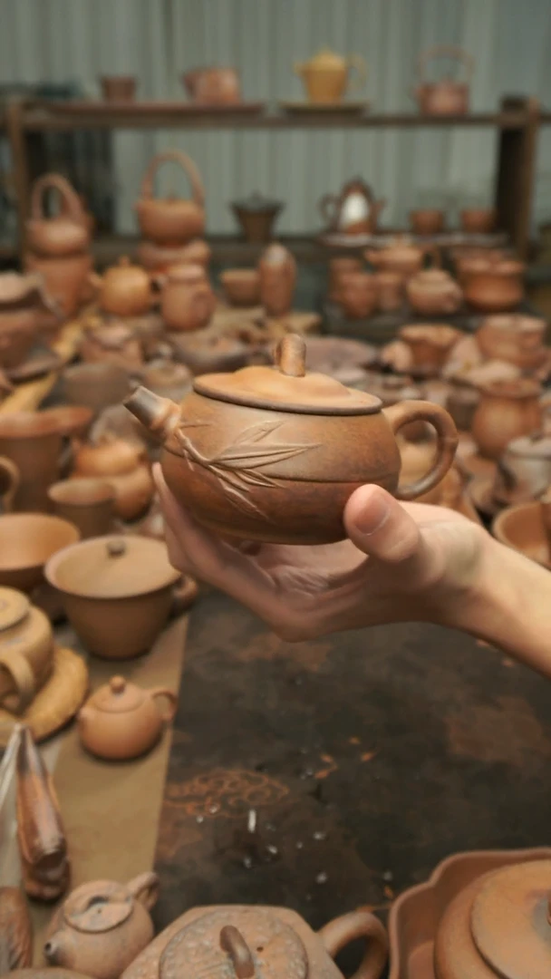 老岩泥原矿料  扁竹壶180ml