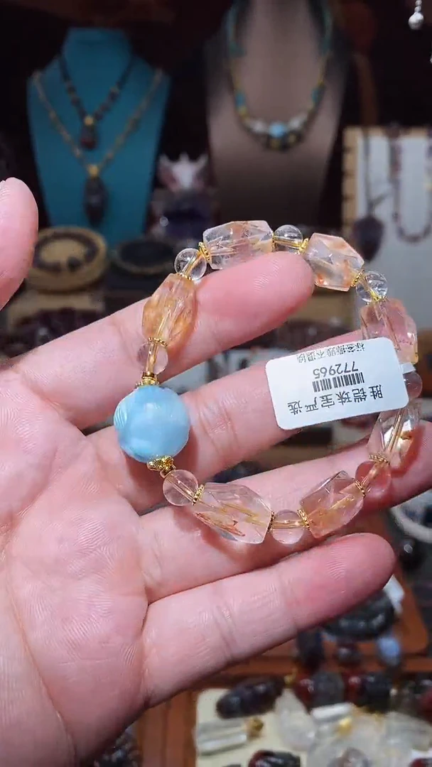 水晶珠宝半成品未镶嵌胶花铜矿锦鲤