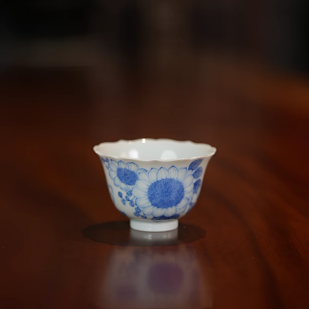 【宇佳成瓷】 青花系列 向日葵 茶杯 67