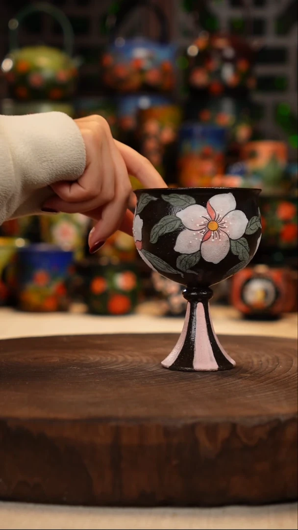 岩彩釉   釉下彩   杯子