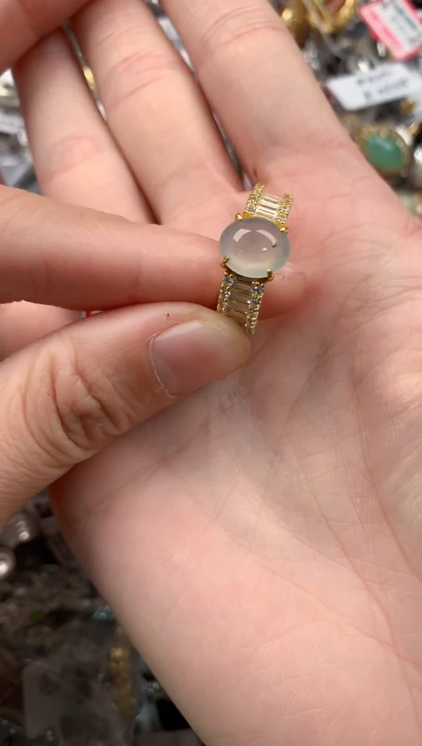 银S925镶嵌戒指翡翠3332