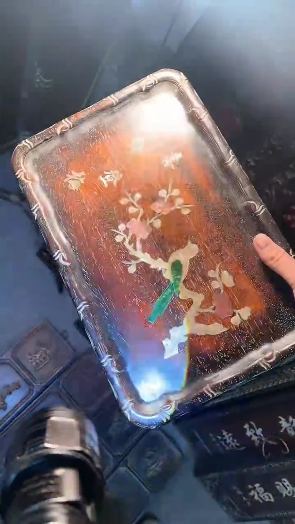 【闪购商品】非洲紫檀（红花梨）赏盘36x24cm