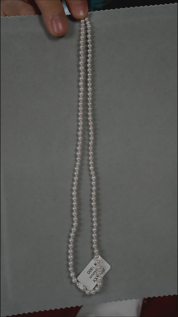 项链银S925镶嵌海水珍珠AK3.5-4mm