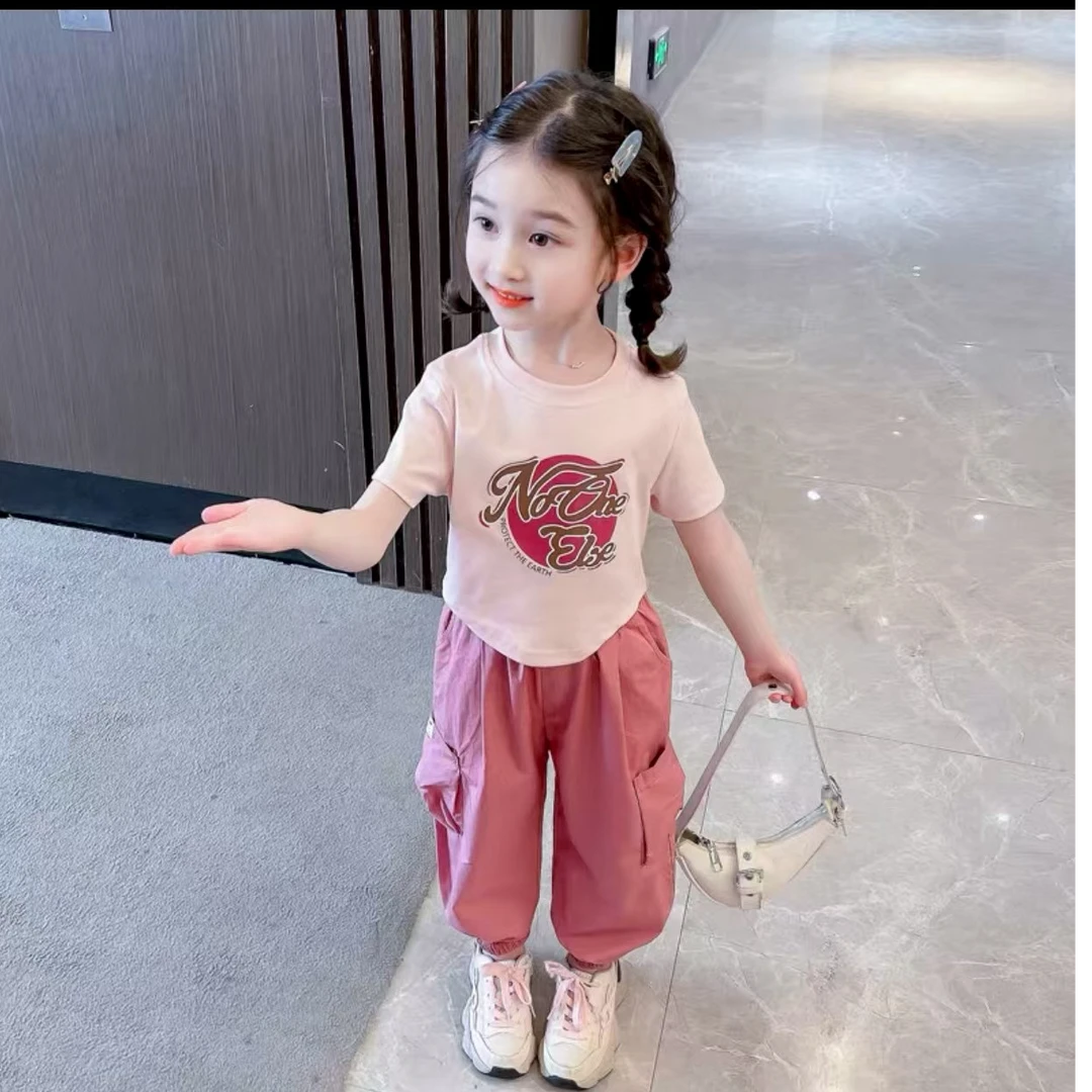 【线下品牌童装】女童夏季韩版棉质辣妹T恤 251846