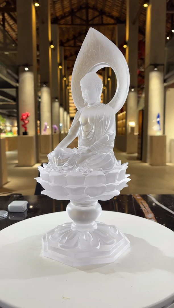 摆件0601084-1背光莲花台释迦牟尼像