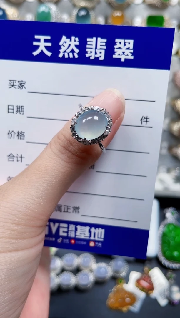 银S925镶嵌戒指翡翠147