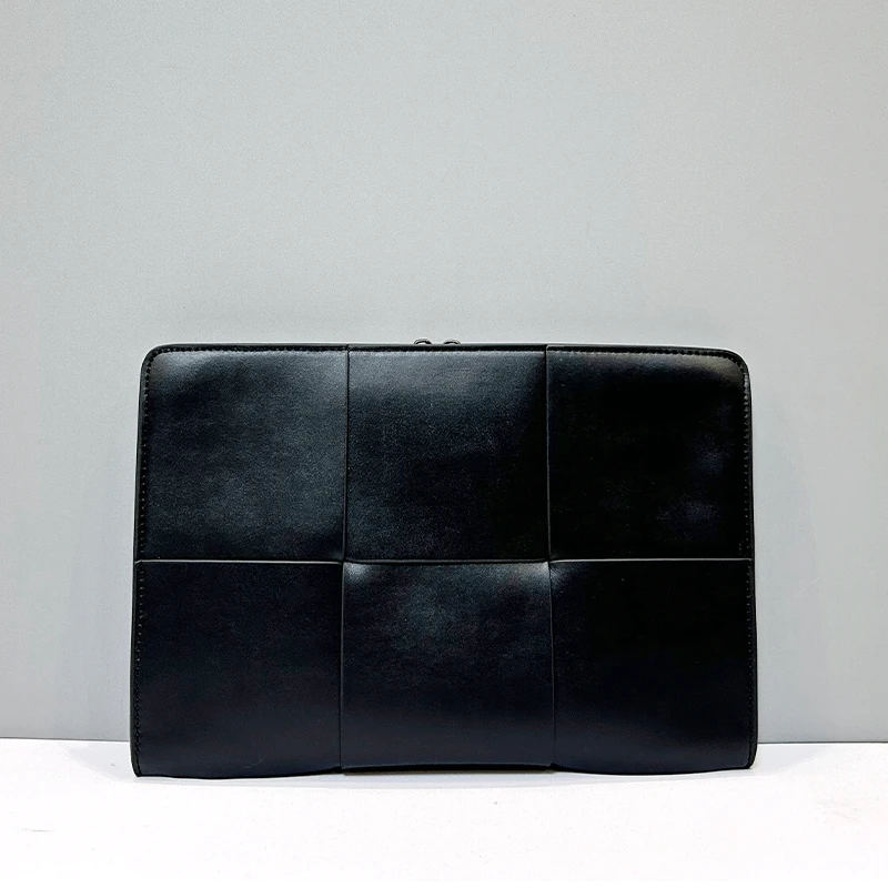 X&BV新款大牌手包男真皮大容量编织商务休闲男士手拿包信封包男潮