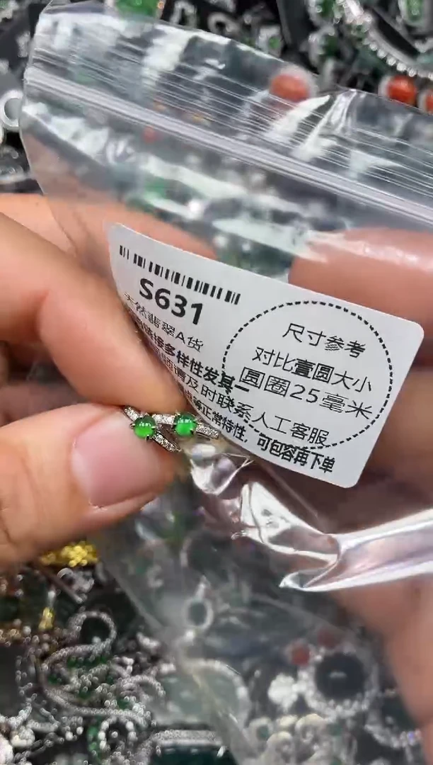 颈饰未镶嵌翡翠S631耳扣