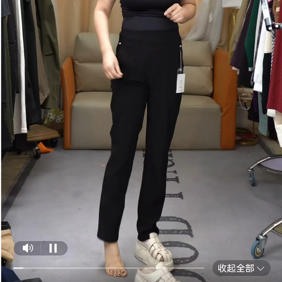 简约黑色新款萝卜裤铅笔