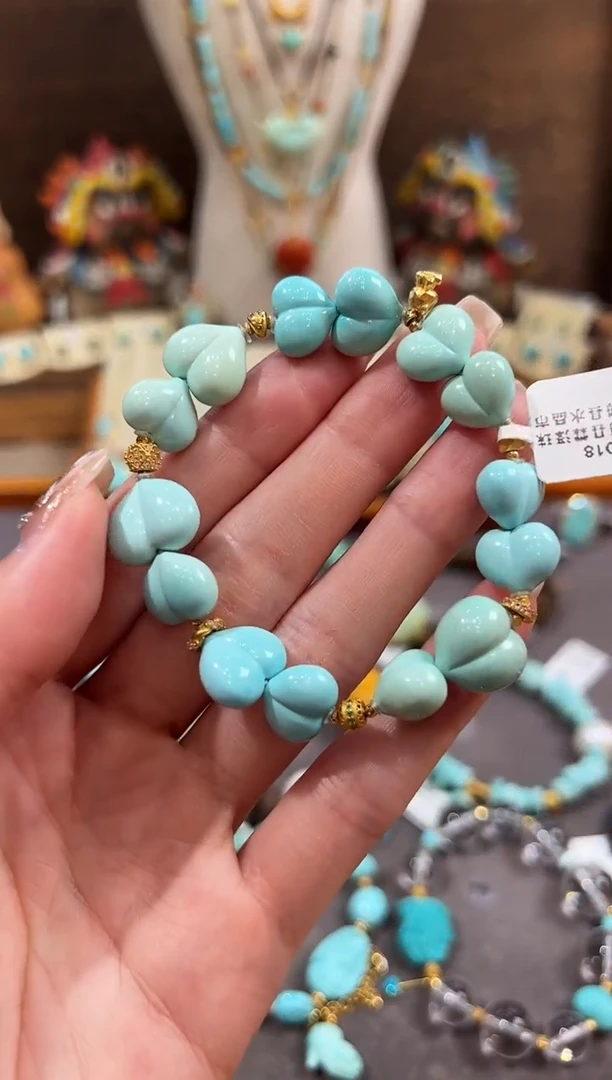 18K金镶嵌绿松石手链绿松石手链