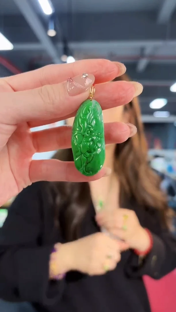 【闪购商品】翡翠颈饰18K金镶嵌缅料A货/支持复检/一件