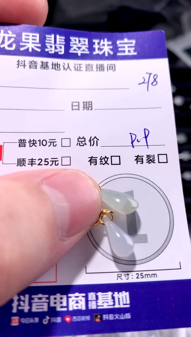 颈饰未镶嵌翡翠立体水滴278