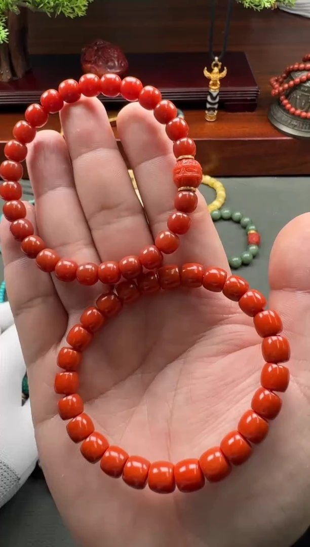 【闪购商品】南红玛瑙手串手串18K金镶嵌手串手串