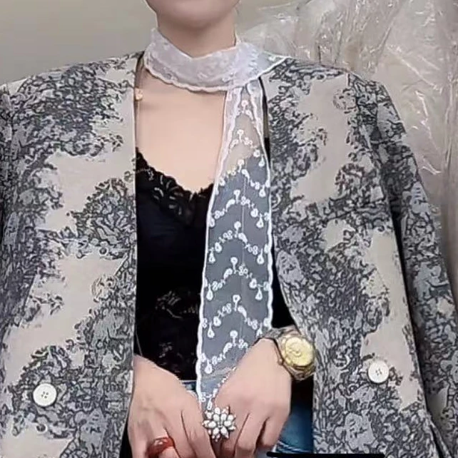 仙仙的韩版蕾丝丝巾飘带