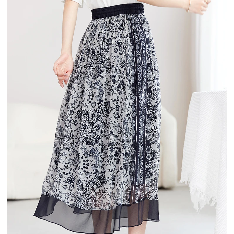 水墨佳人桑蚕丝真丝气质女装半身裙72599992