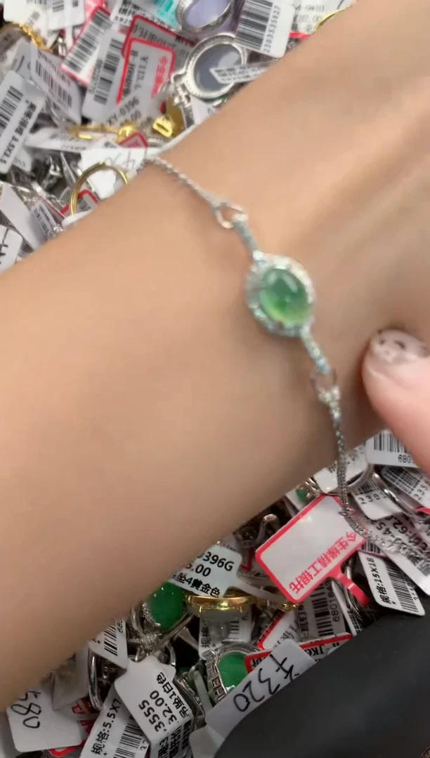 银S925镶嵌戒指翡翠555  2