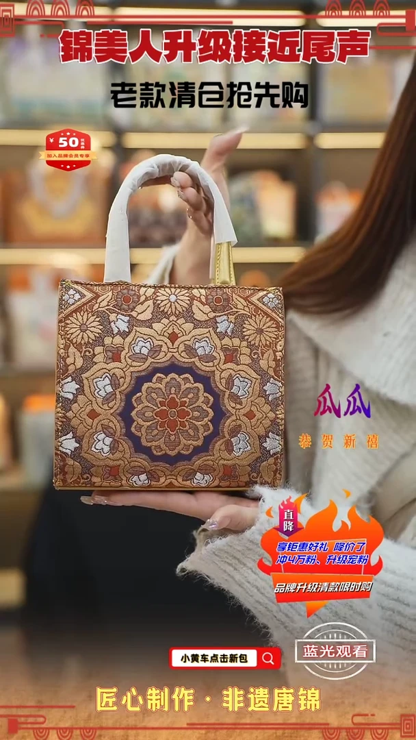 【闪购商品】织绣瓜瓜新中式唐锦非遗小方软16