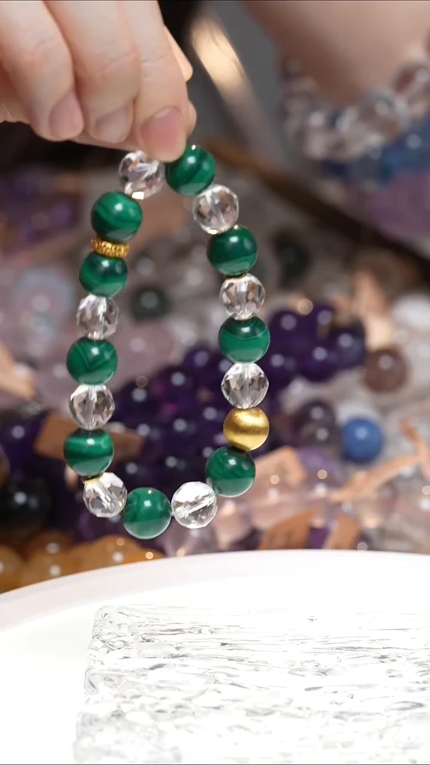 未镶嵌手串水晶孔雀石白水晶手串·MM0025OC581L054