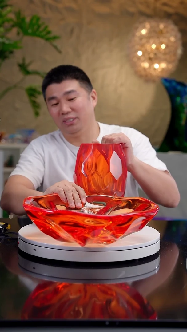 摆件爱****萨红色设计款大果盘28号